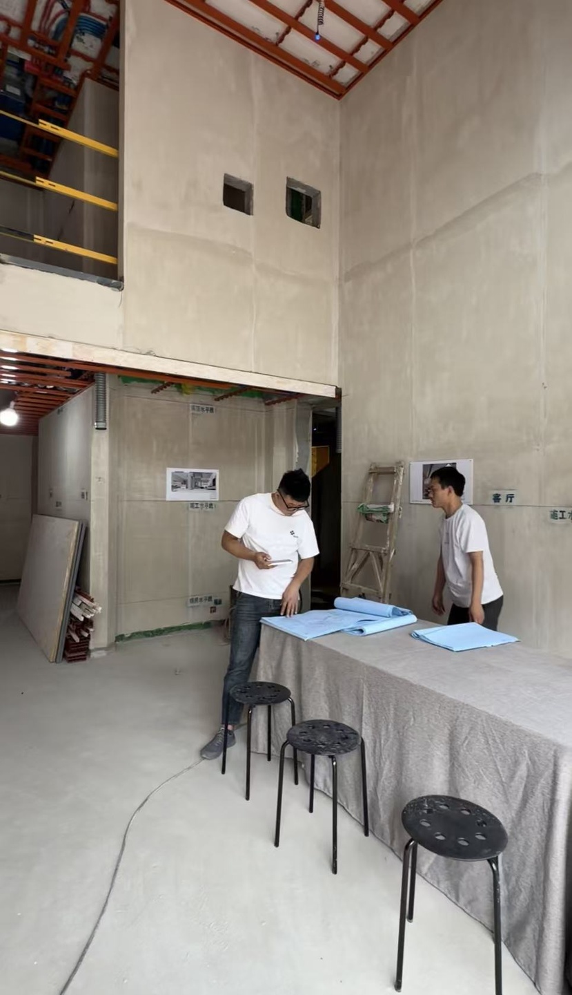成都大宅施工现场图纸核对